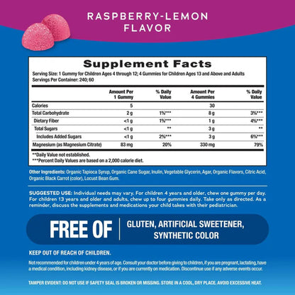 CALM Gummies Raspberry-Lemon Flavor, 240 Tasty Gummies
